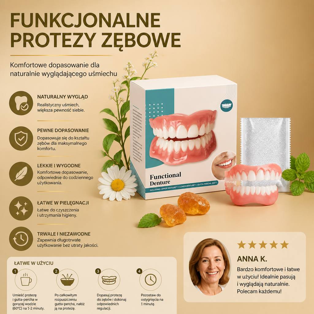 Funkcjonalne Protezy Zębowe – Komfortowe Dopasowanie dla Naturalnie Wyglądającego Uśmiechu