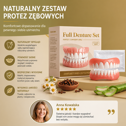 Naturalny Zestaw Protez Zębowych – Komfortowe Dopasowanie dla Pewnego Siebie Uśmiechu