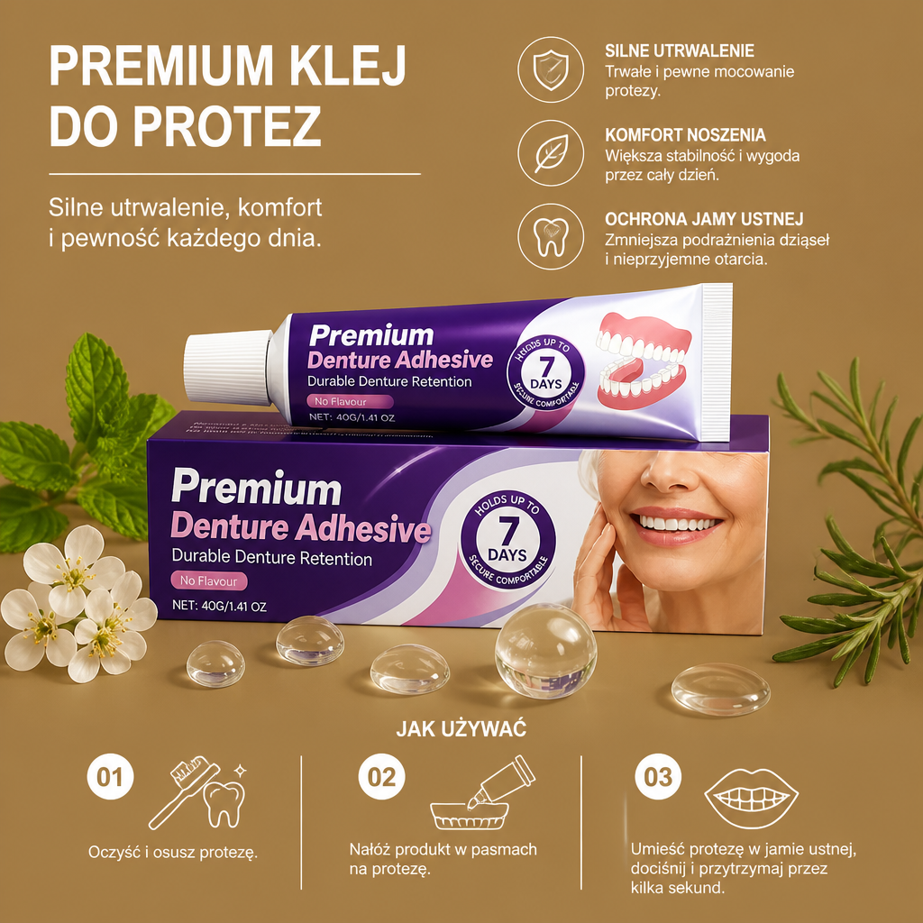 Premium Klej Do Protez – Mocne Utrzymanie Dla Komfortowego Noszenia Protezy