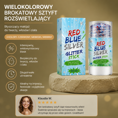 Wielokolorowy Brokatowy Sztyft Rozświetlający – Błyszczący Makijaż Do Twarzy, Włosów I Ciała