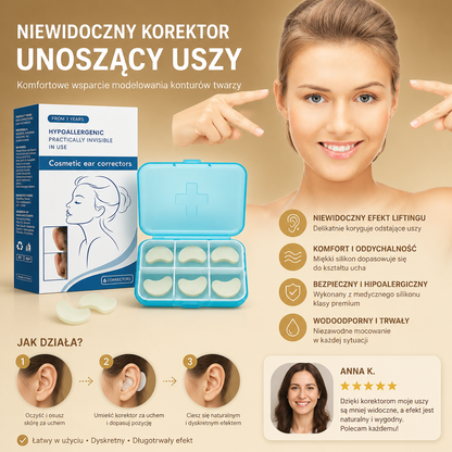 Niewidoczny Korektor Unoszący Uszy – Komfortowe Silikonowe Wsparcie Modelowania Konturów Twarzy