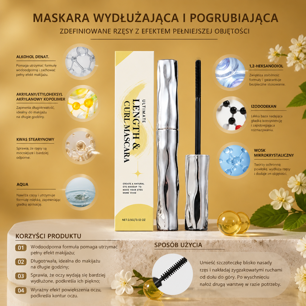 Maskara Wydłużająca I Pogrubiająca – Zdefiniowane Rzęsy Z Efektem Pełniejszej Objętości