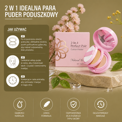 2-W-1 Podkład W Pudrze Cushion – Lekka Formuła Z Gładkim Matowym Wykończeniem