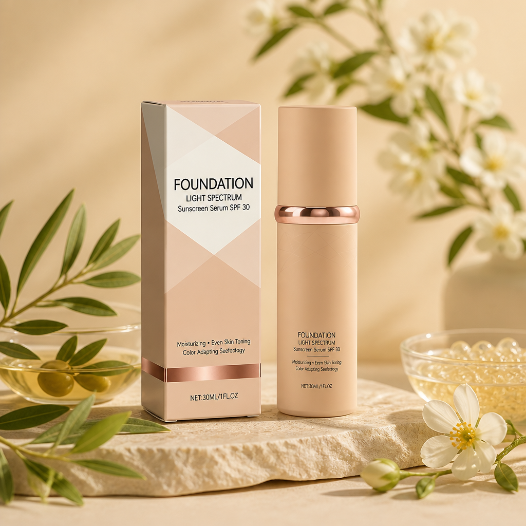 Serum Przeciwsłoneczne Z Podkładem Light Spectrum – Nawilżające Krycie Z Ochroną SPF