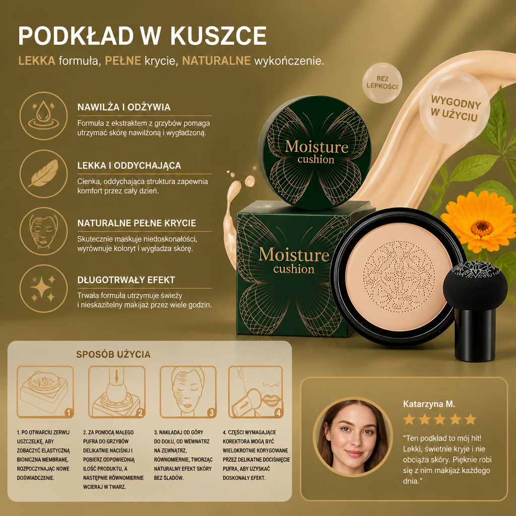 Bionic Cushion Foundation – Lekka Pełne Krycie Z Naturalnym Wykończeniem