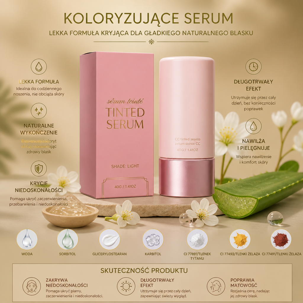 Koloryzujące Serum – Lekka Formuła Kryjąca Dla Gładkiego Naturalnego Blasku