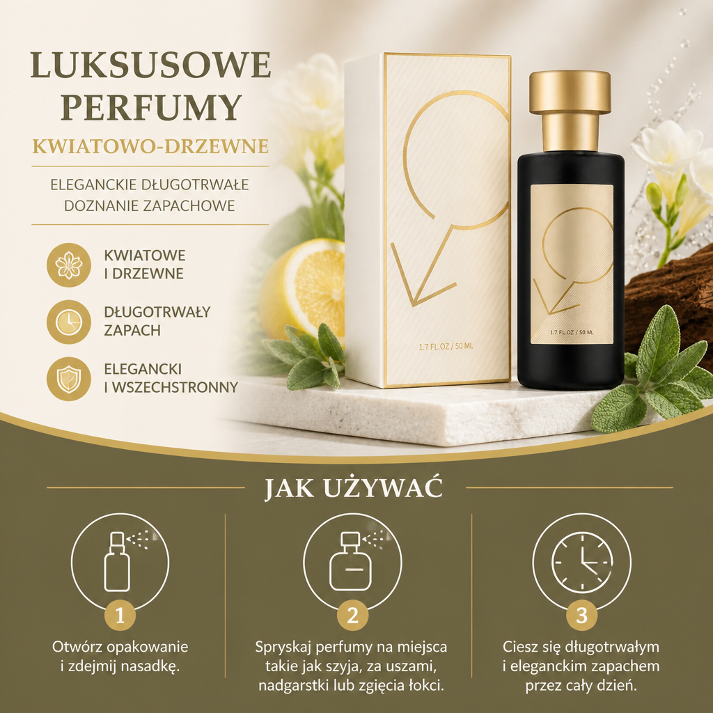 Luksusowe Perfumy Kwiatowo-Drzewne – Eleganckie Długotrwałe Doznanie Zapachowe