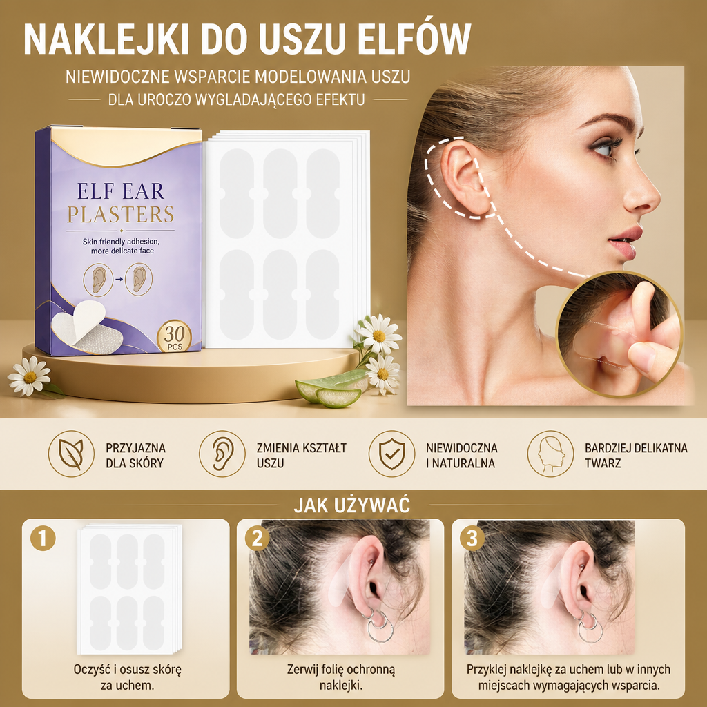 Naklejki Do Uszu Elfów – Niewidoczne Wsparcie Modelowania Uszu Dla Uroczo Wyglądającego Efektu