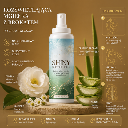 Błyszczący Spray Z Brokatem – Rozświetlająca Mgiełka Do Ciała I Włosów