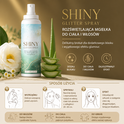 Błyszczący Spray Z Brokatem – Rozświetlająca Mgiełka Do Ciała I Włosów