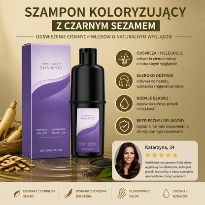 Szampon Koloryzujący Z Czarnym Sezamem – Odświeżenie Ciemnych Włosów O Naturalnym Wyglądzie