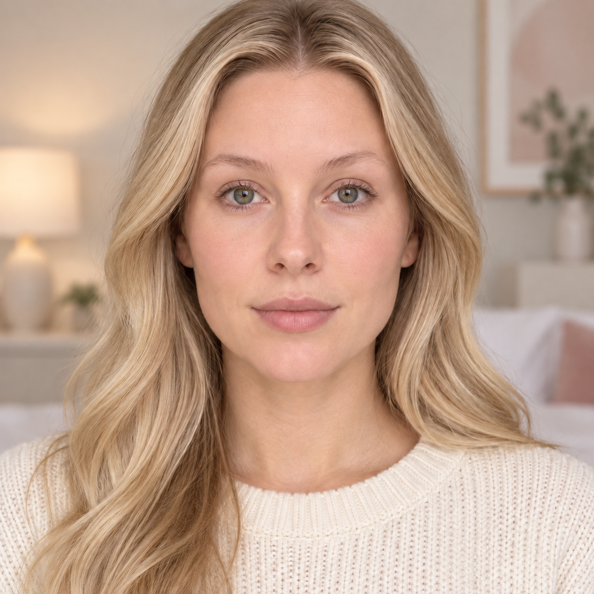 Before trimming upper lip with Polska Uroda 3-in-1 trimmer