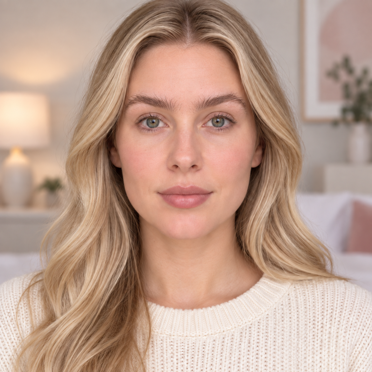 Before trimming brows with Polska Uroda 3-in-1 trimmer