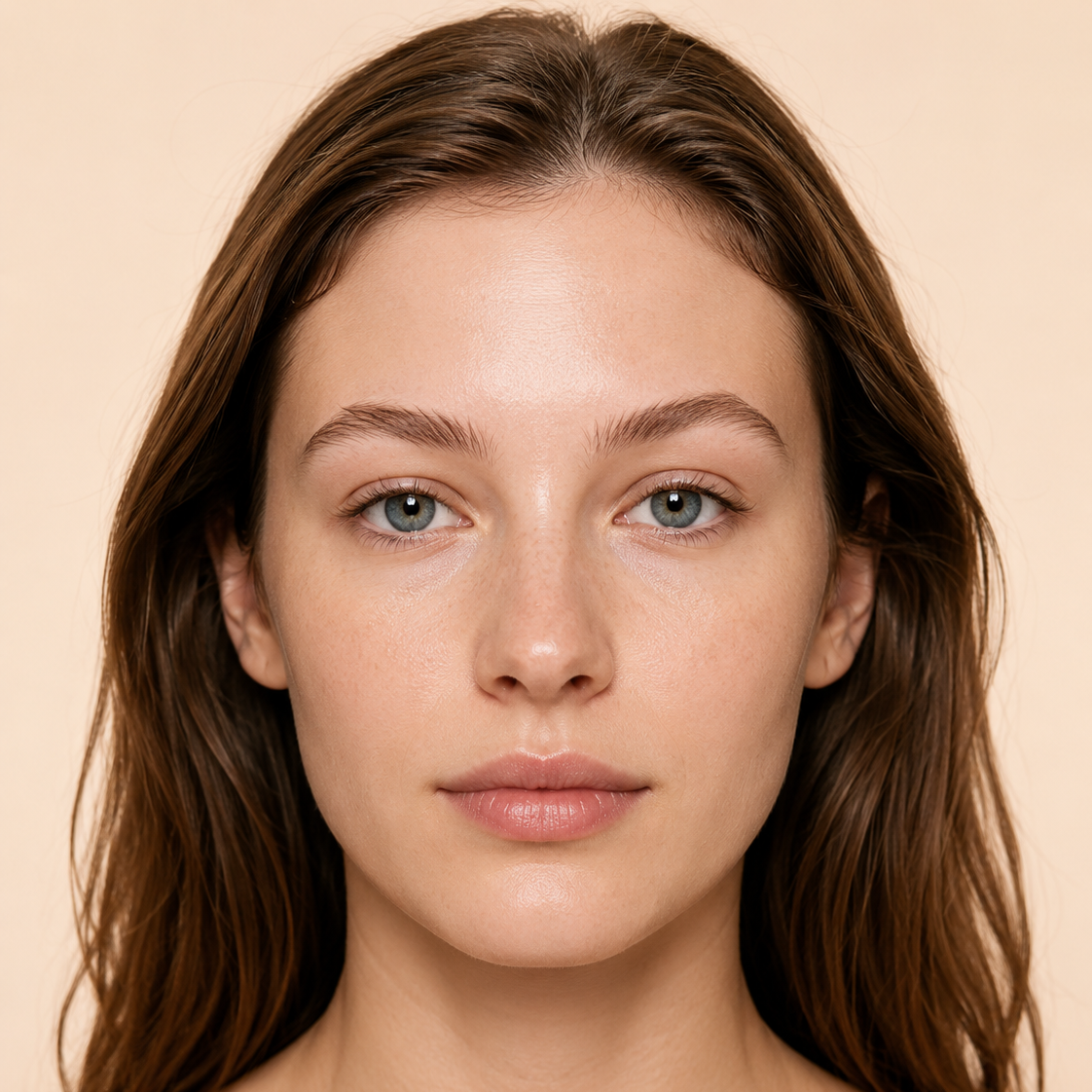 Brows before using the Polska Uroda 4-tip waterproof eyebrow pen