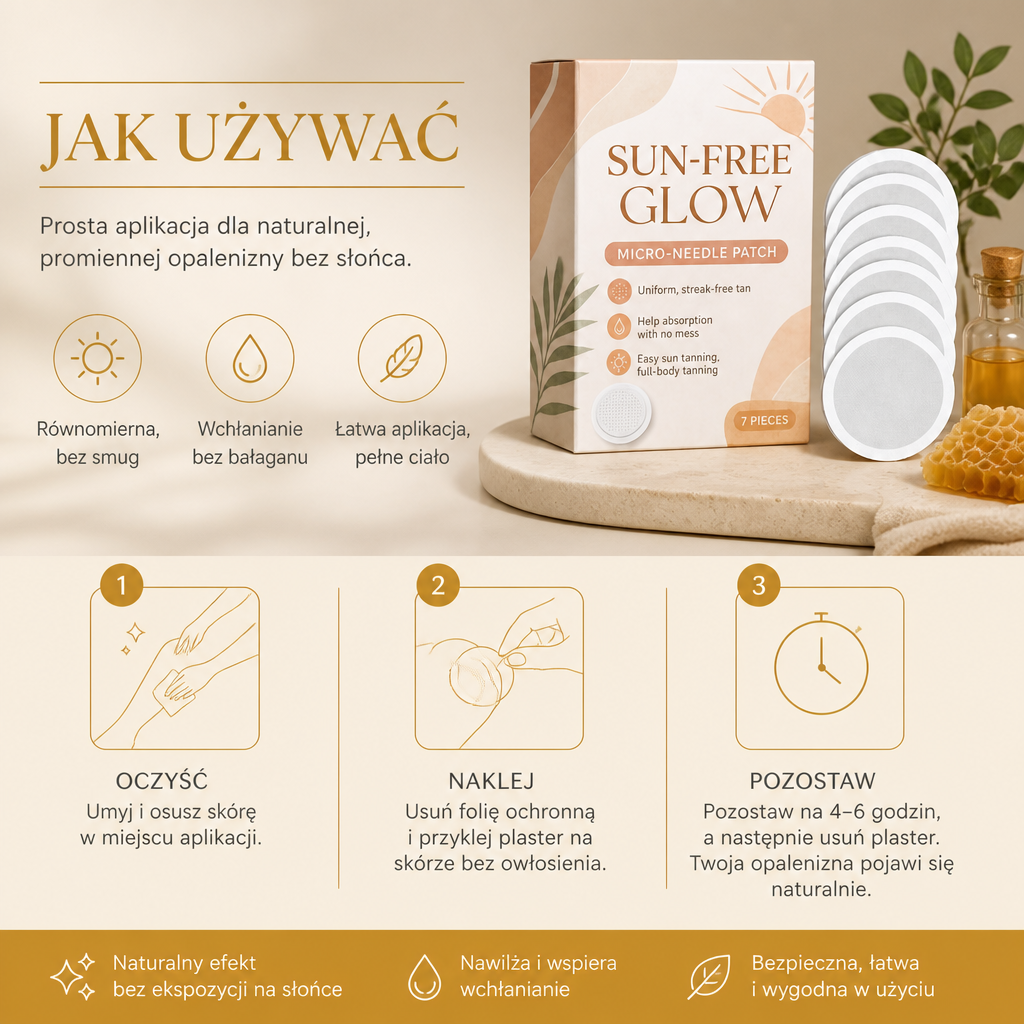 Samoopalający plaster z mikroigłami – naturalna, brązowa opalenizna i nawilżenie