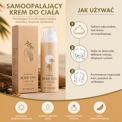 Samoopalający krem do ciała – nawilżająca formuła zapewniająca naturalną, brązową opaleniznę