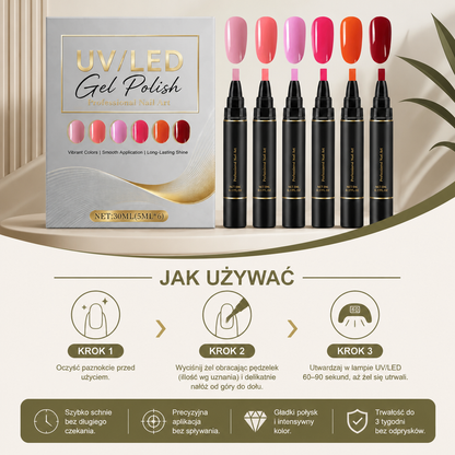 Zestaw lakierów hybrydowych UV/LED – błyszczące kolory do kreatywnych stylizacji paznokci