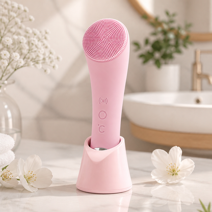 Podgrzewana i Wibrująca Elektryczna Szczoteczka do Oczyszczania Twarzy z Delikatnym Peelingiem i Masażem
