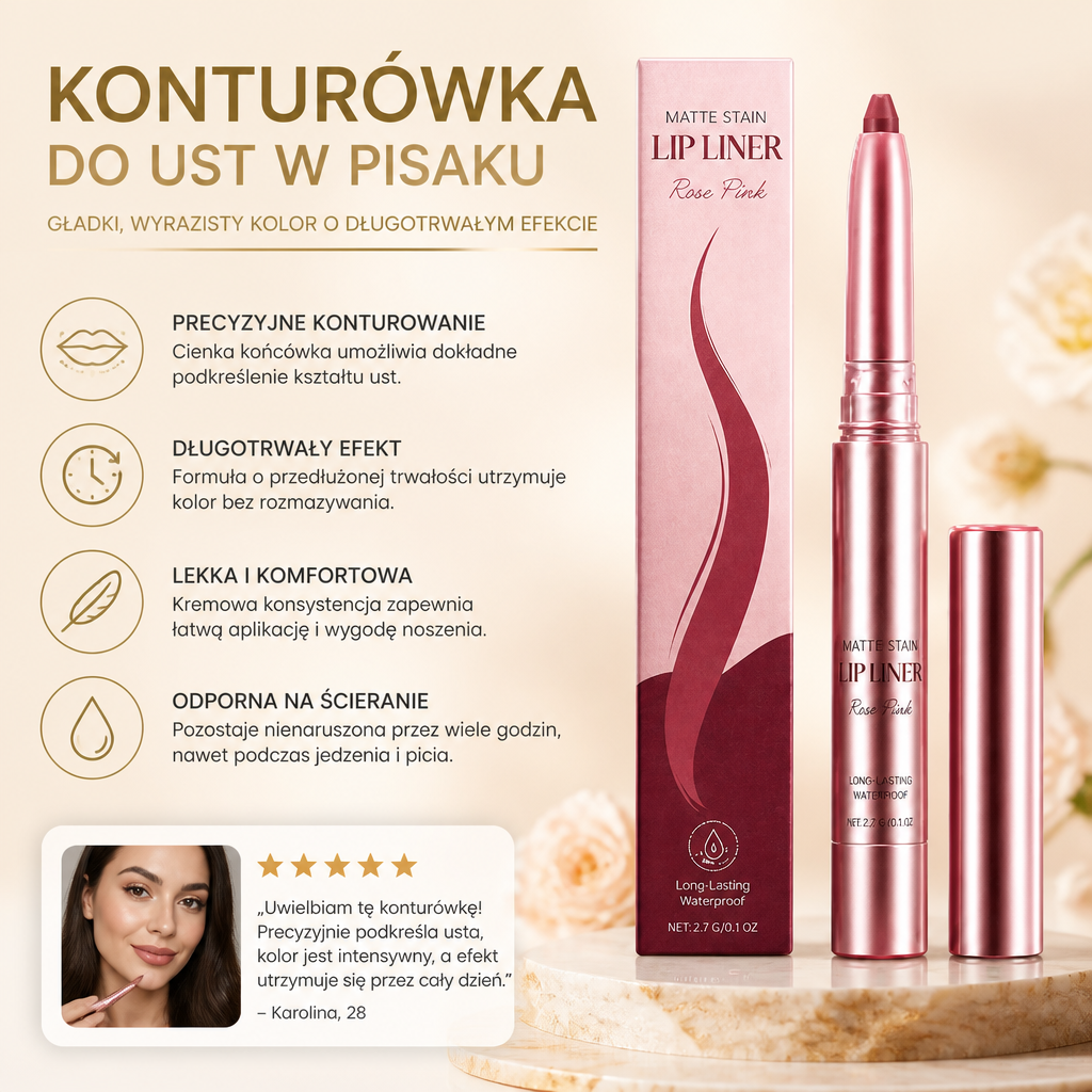 Konturówka Do Ust W Pisaku – Gładki, Wyrazisty Kolor O Długotrwałym Efekcie