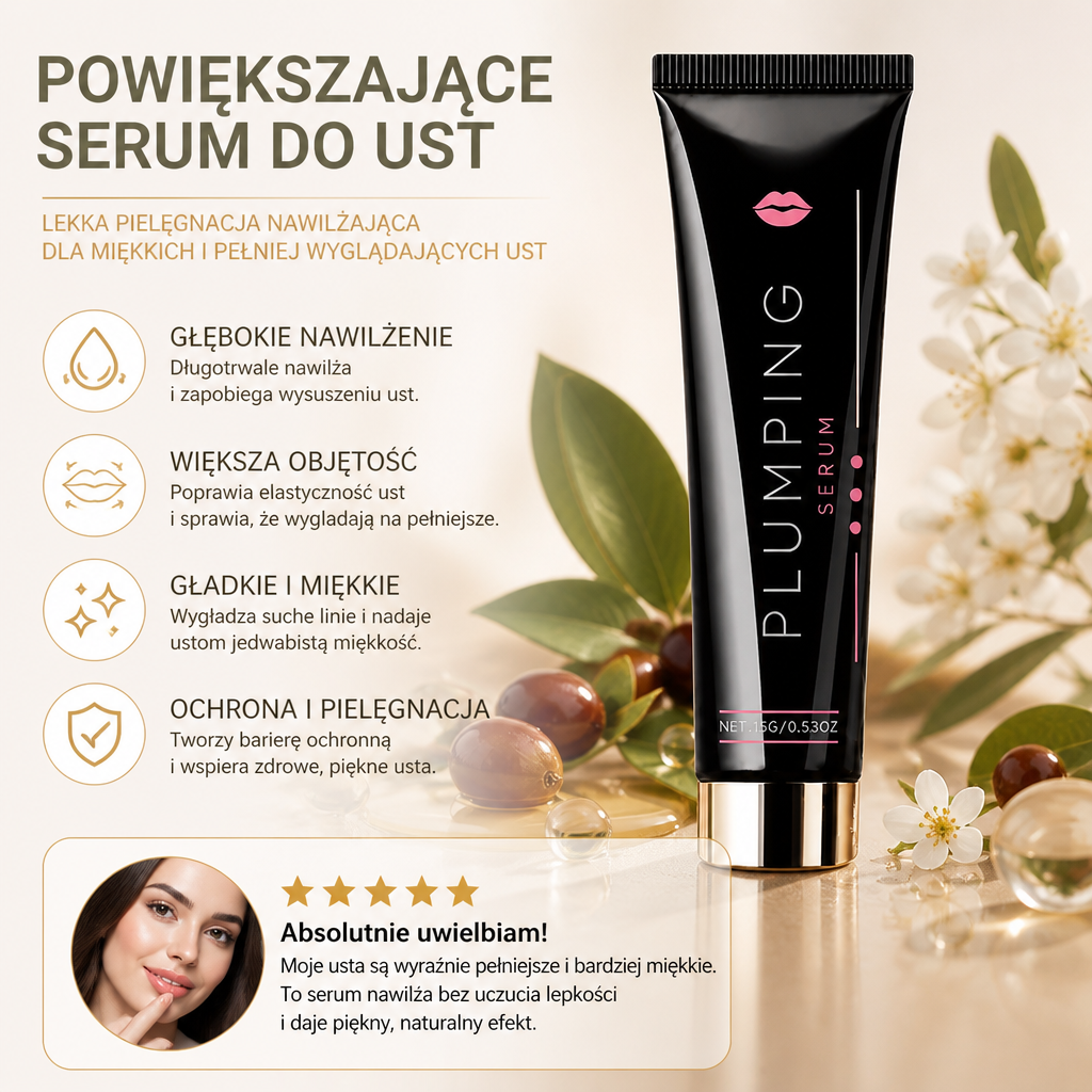 Powiększające Serum Do Ust – Lekka Pielęgnacja Nawilżająca Dla Miękkich I Pełniej Wyglądających Ust
