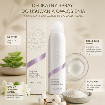 Delikatny Spray Do Usuwania Owłosienia Z Tioglikolanem Wapnia Dla Gładkiej Skóry