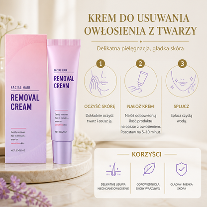 Delikatny Krem Do Usuwania Owłosienia Z Twarzy Z Odżywczą Formułą Pielęgnacyjną Dla Skóry