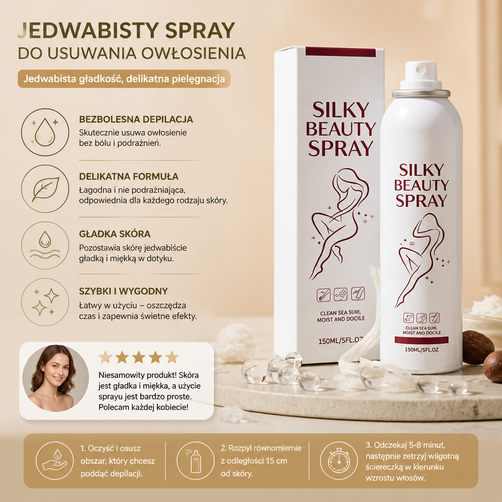 Jedwabisty Spray Do Usuwania Owłosienia Dla Delikatnej Pielęgnacji Skóry