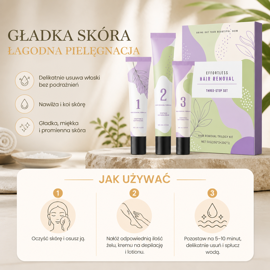 Nawilżający Zestaw Kremów Do Usuwania Owłosienia – Pielęgnacja Gładkiej Skóry Z Łagodzącą Formułą