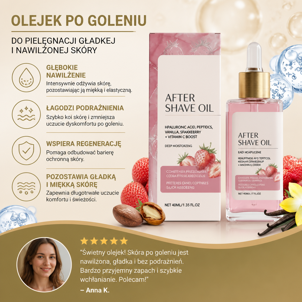 Olejek Po Goleniu Do Pielęgnacji Gładkiej I Nawilżonej Skóry