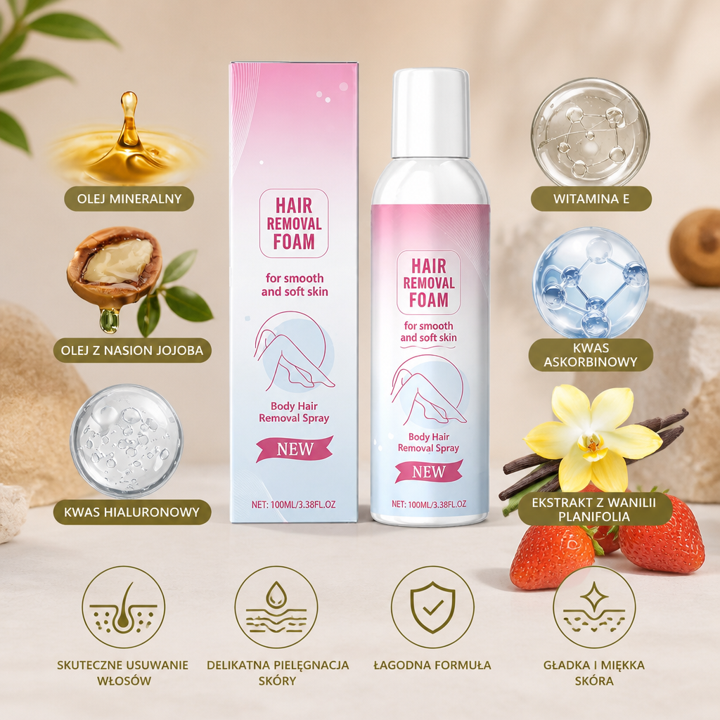 Delikatny Spray Do Depilacji Z Nawilżającą Formułą Pielęgnacji Skóry