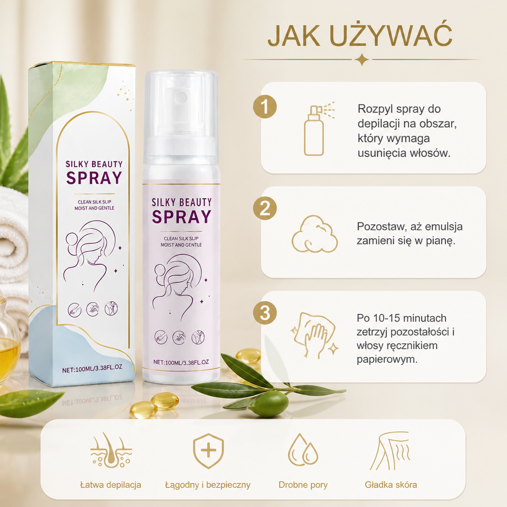 Delikatny Spray Do Depilacji Z Aloesem Dla Gładkiej Skóry