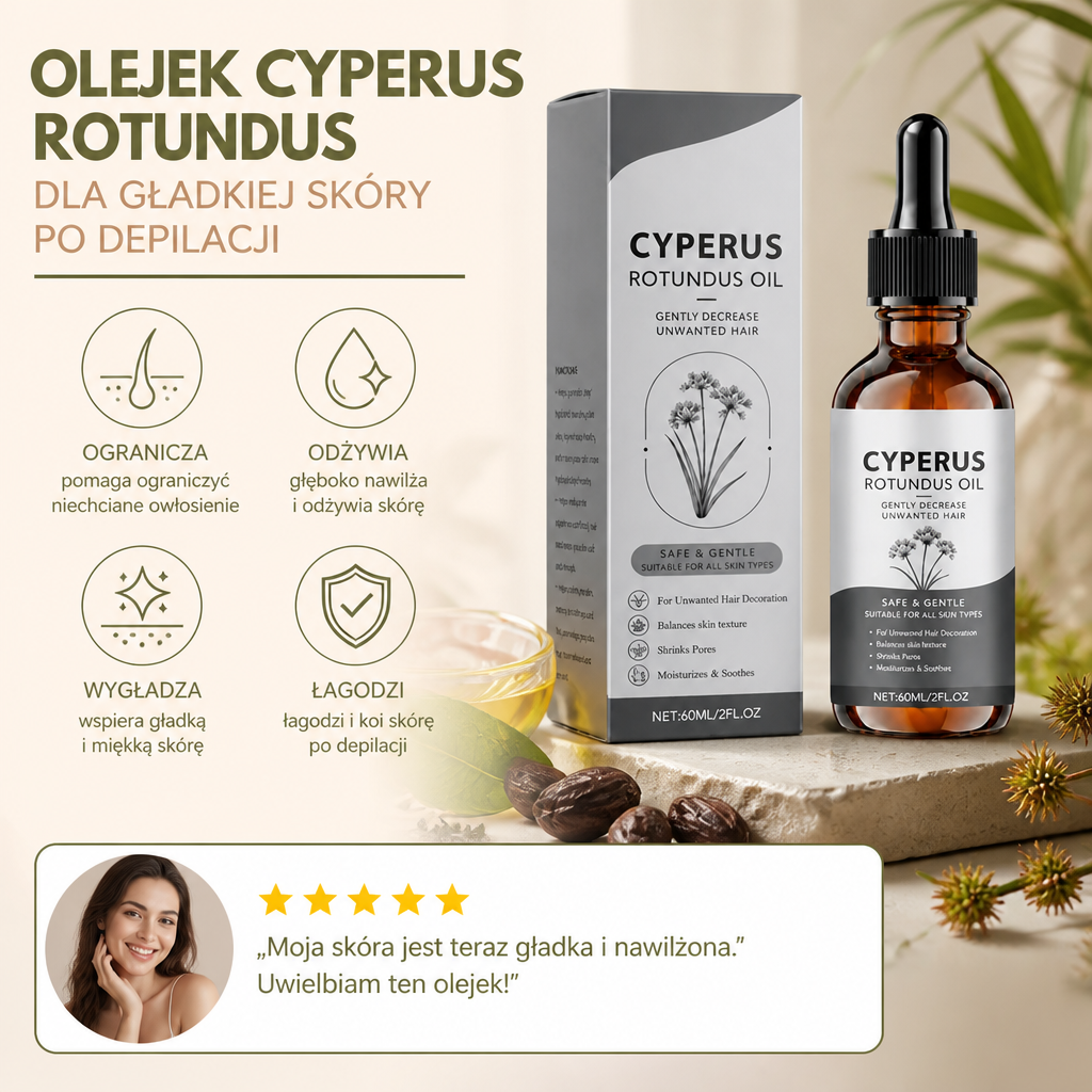 Olejek Cyperus Rotundus Dla Gładkiej Skóry Po Depilacji