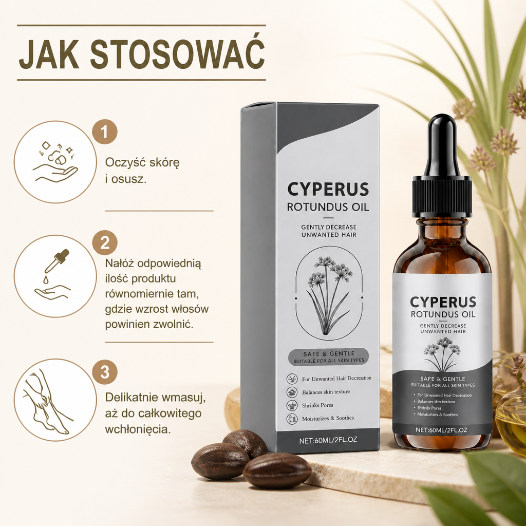 Olejek Cyperus Rotundus Dla Gładkiej Skóry Po Depilacji