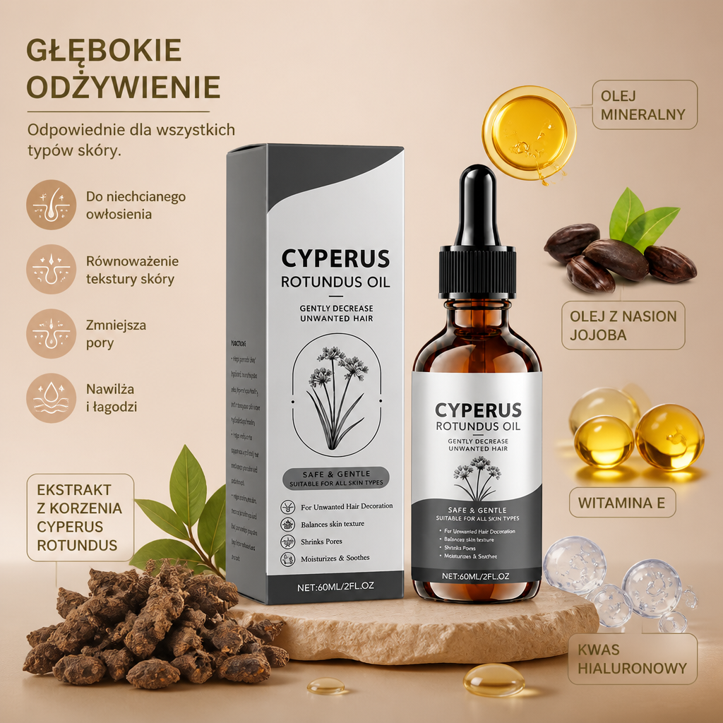 Olejek Cyperus Rotundus Dla Gładkiej Skóry Po Depilacji