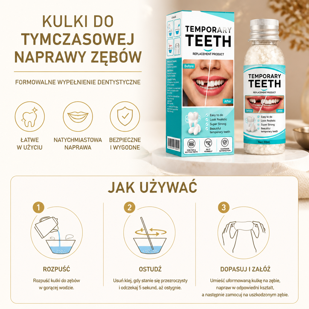 Kulki Do Tymczasowej Naprawy Zębów – Formowalne Wypełnienie Dentystyczne
