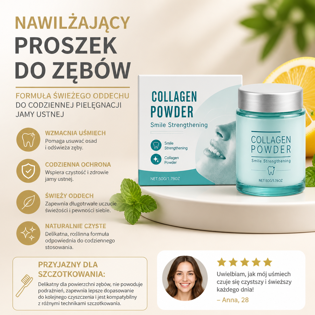 Nawilżający Proszek Do Zębów – Formuła Świeżego Oddechu Do Codziennej Pielęgnacji Jamy Ustnej