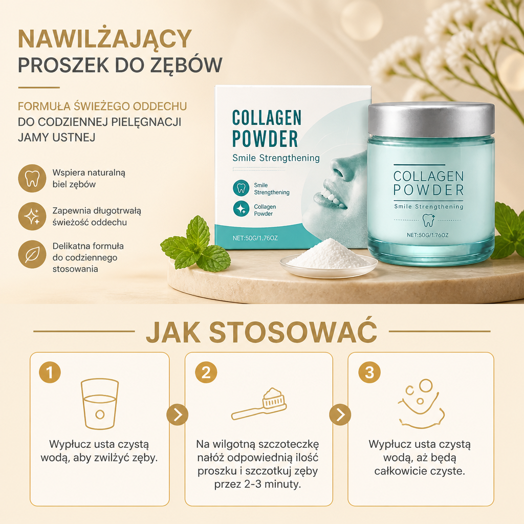 Nawilżający Proszek Do Zębów – Formuła Świeżego Oddechu Do Codziennej Pielęgnacji Jamy Ustnej