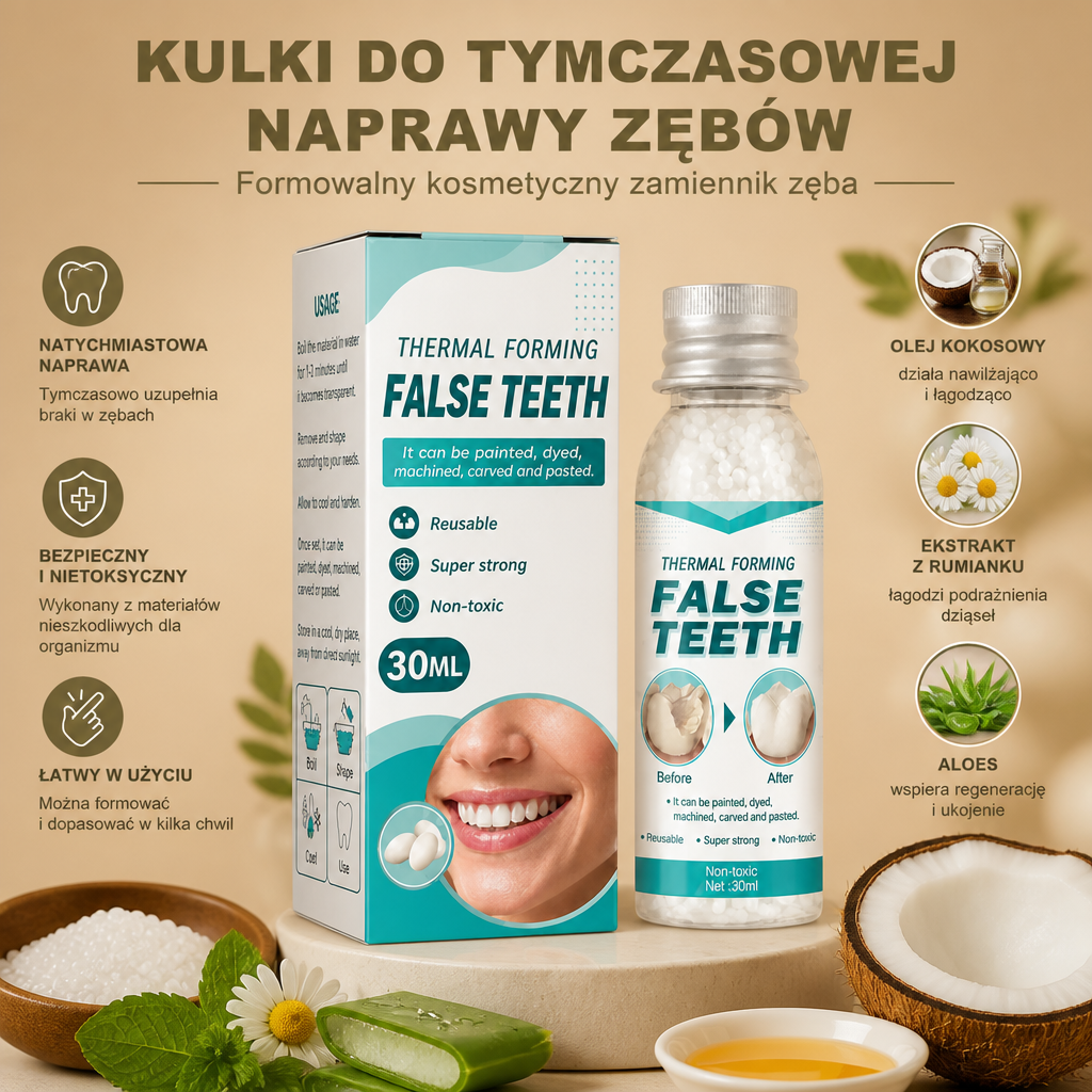 Kulki Do Tymczasowej Naprawy Zębów – Formowalny Kosmetyczny Zamiennik Zęba