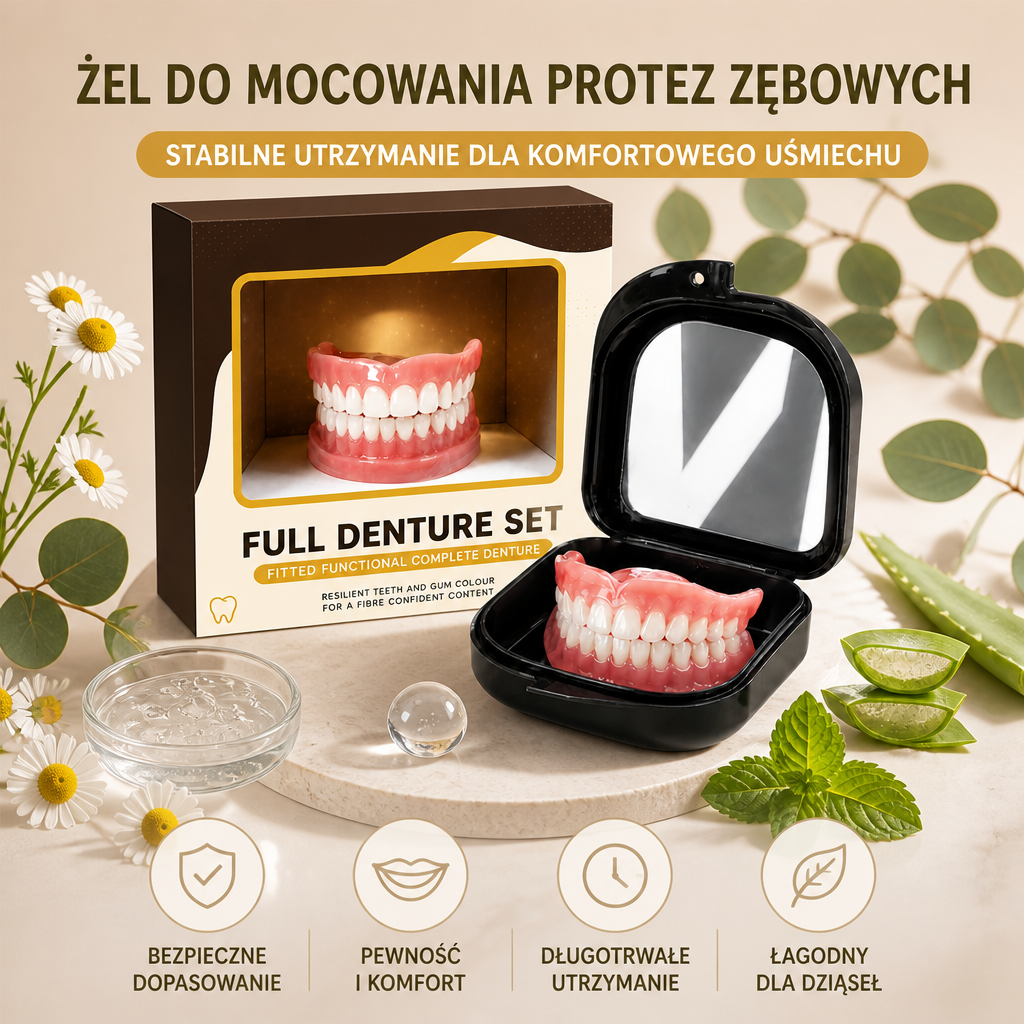Żel do mocowania protez zębowych – Stabilne utrzymanie dla komfortowego uśmiechu