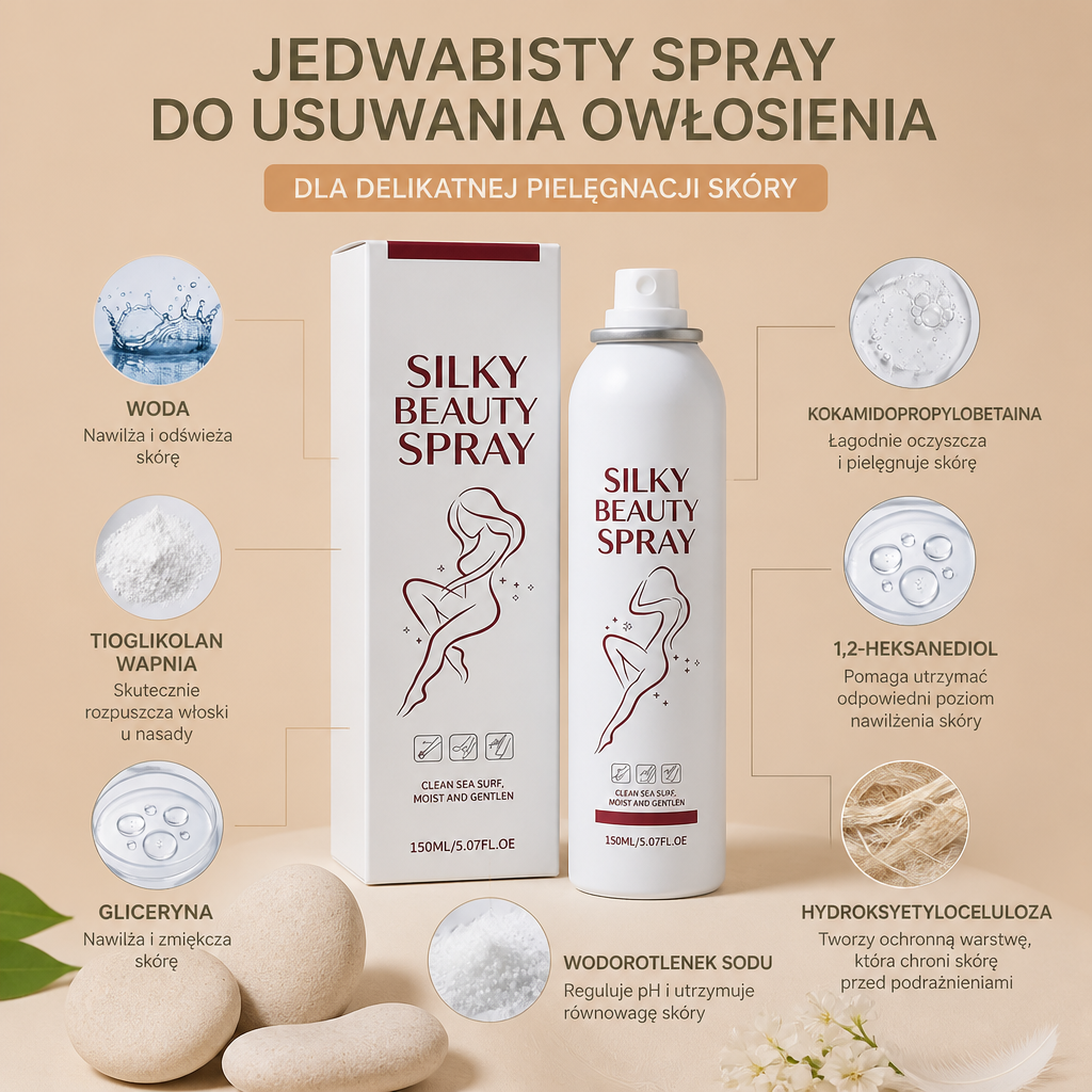 Jedwabisty Spray Do Usuwania Owłosienia Dla Delikatnej Pielęgnacji Skóry