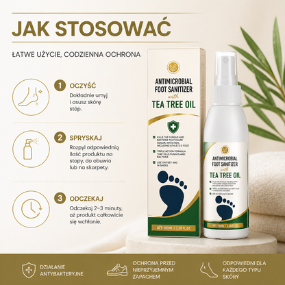 Antybakteryjny Spray do Dezynfekcji Stóp z Olejkiem z Drzewa Herbacianego – Kontrola Grzybicy i Nieprzyjemnego Zapachu