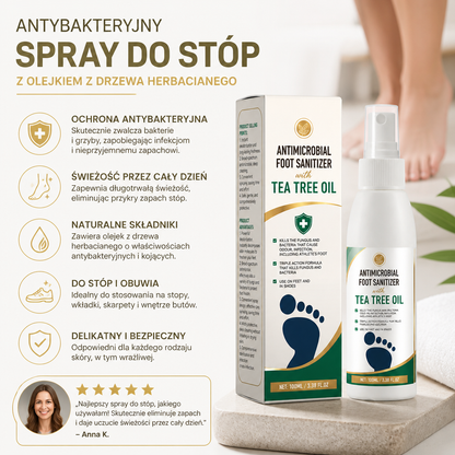 Antybakteryjny Spray do Dezynfekcji Stóp z Olejkiem z Drzewa Herbacianego – Kontrola Grzybicy i Nieprzyjemnego Zapachu